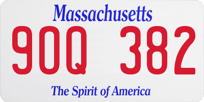 MA license plate 9OQ382