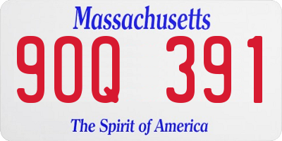 MA license plate 9OQ391
