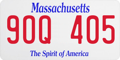 MA license plate 9OQ405