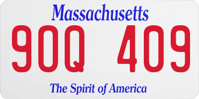 MA license plate 9OQ409