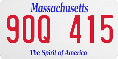 MA license plate 9OQ415