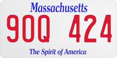 MA license plate 9OQ424