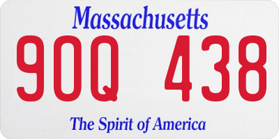 MA license plate 9OQ438