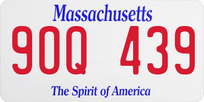 MA license plate 9OQ439