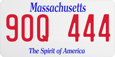 MA license plate 9OQ444