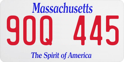 MA license plate 9OQ445