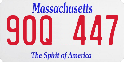 MA license plate 9OQ447