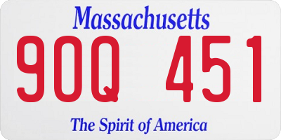 MA license plate 9OQ451