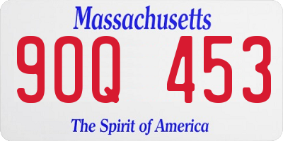 MA license plate 9OQ453