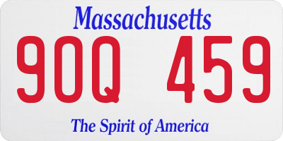 MA license plate 9OQ459