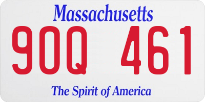 MA license plate 9OQ461