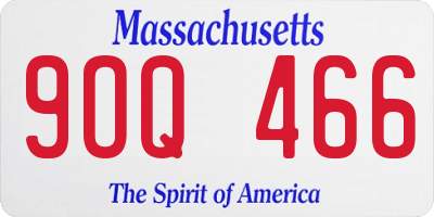 MA license plate 9OQ466