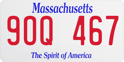 MA license plate 9OQ467