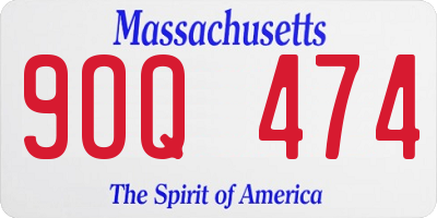MA license plate 9OQ474