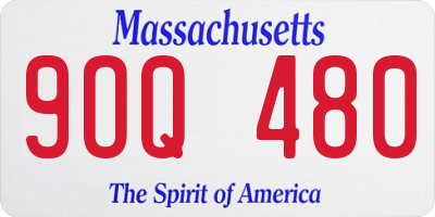 MA license plate 9OQ480