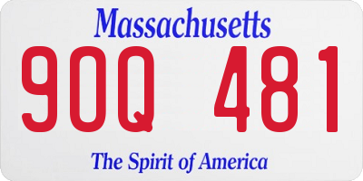 MA license plate 9OQ481