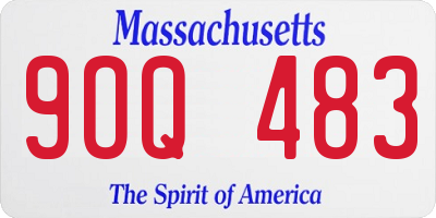MA license plate 9OQ483
