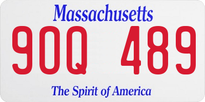 MA license plate 9OQ489