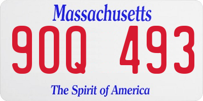 MA license plate 9OQ493