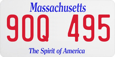 MA license plate 9OQ495