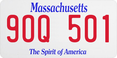 MA license plate 9OQ501