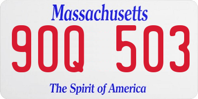 MA license plate 9OQ503