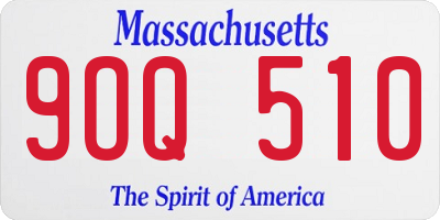 MA license plate 9OQ510