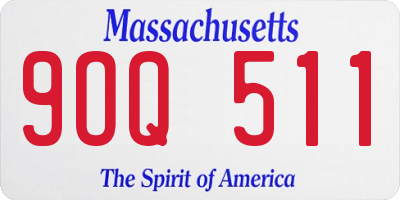 MA license plate 9OQ511