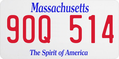 MA license plate 9OQ514