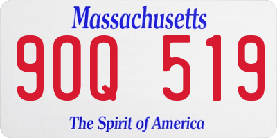 MA license plate 9OQ519