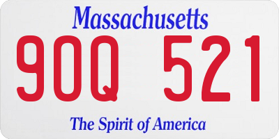MA license plate 9OQ521