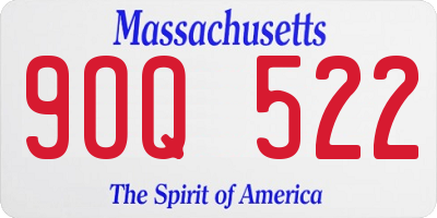 MA license plate 9OQ522