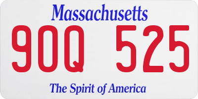 MA license plate 9OQ525