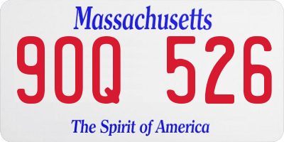 MA license plate 9OQ526