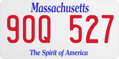 MA license plate 9OQ527