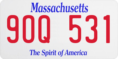MA license plate 9OQ531