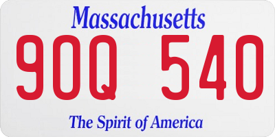 MA license plate 9OQ540