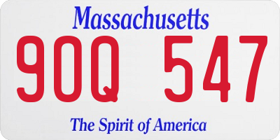MA license plate 9OQ547
