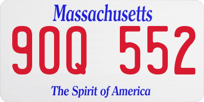 MA license plate 9OQ552