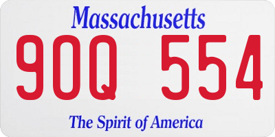 MA license plate 9OQ554