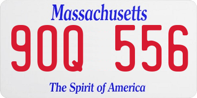 MA license plate 9OQ556