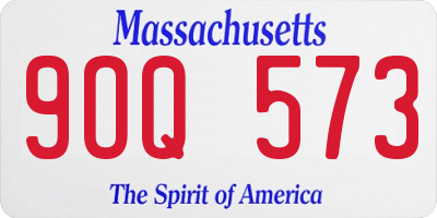 MA license plate 9OQ573