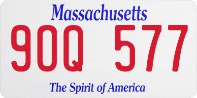 MA license plate 9OQ577