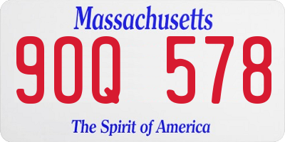 MA license plate 9OQ578