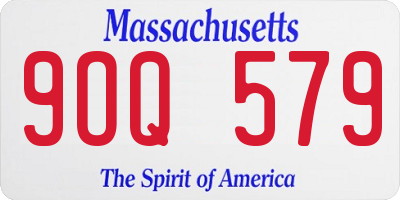 MA license plate 9OQ579
