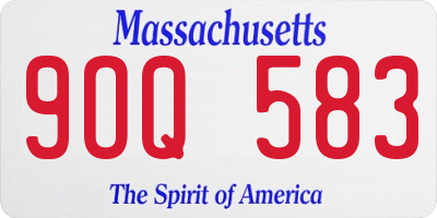 MA license plate 9OQ583