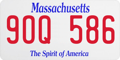 MA license plate 9OQ586