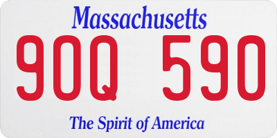 MA license plate 9OQ590