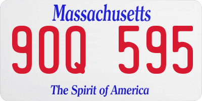 MA license plate 9OQ595
