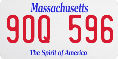 MA license plate 9OQ596